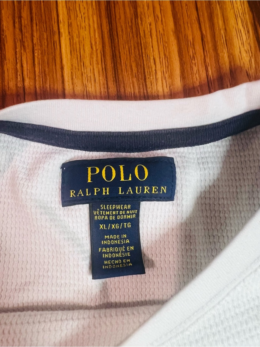 Polo by Ralph Lauren White Sleepwear Shirt with Navy Trim